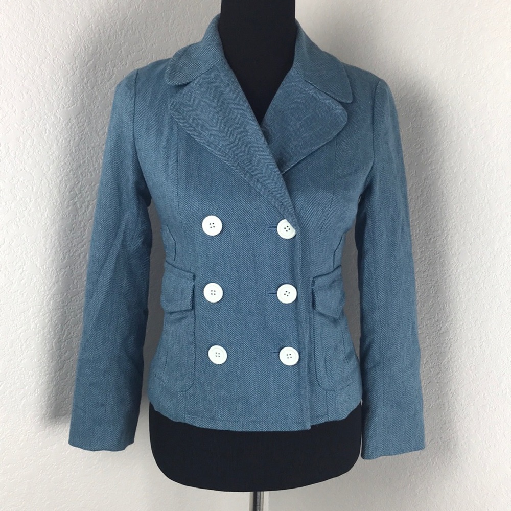Marc Jacobs Blue With White Button Blazer Jacket - Picture 1 of 7